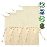 Cotton Double Drawstring Muslin Bag. 100% Organic Cotton. Pack of 100 (10 x 12 Inches)