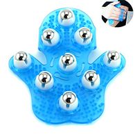 Deep Tissue Massage Roller Glove for Neck, Chest, Foot, Hamstrings, Thighs, and Full Body Care 9 360-degree-roller Metal Roller Ball Beauty Body Care (9 Beads)