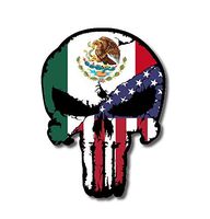 Mexico USA Flag Punisher Skull Vinyl Decal Sticker by Universal Tagline