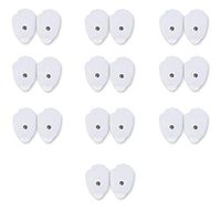 Pack of 20 (10 Pairs) Premium Quality Large TENS/EMS Unit Electrode Pads Reusable Self-Adhesive Replacement Massage Pads (Snap On Connection)
