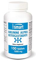 Supersmart - Arginine Alpha Ketoglutarate (AKG) 1000 mg - Amino Acid Aid Immune System, Cardiovascular & Muscle Mass | Non-GMO - 100 Tablets