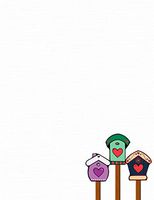 Bird Houses Stationery Printer Paper 26 Sheets