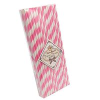TrendBox 1 Box(50pcs) Reine Femme(TM) Strip Paper Straws for Drinking Birthday Wedding Baby Shower Party Celebration - Pink