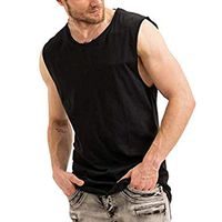 2019 New Muscle GymFitness T-Shirt - vermers Men's Summer Slim Fit Active Workout Racer Back Tank Top Black