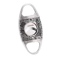 LUBINSKI Cigar Cutter Stainless Steel Double Blade Guillotine Scissors Pocket Size Smoke Knife Exquisite Engraving Patterns,Packed with Nice Gift Box (Style 2)