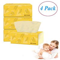 Ultra Soft Facial Tissue Pumping Paper Facial Towels Premium 3 Ply Fold Paper Towels-100% Natural Wood Pulp Napkins Paper for Household Daily Use (4 Pack)