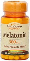 Sundown Melatonin 300 mcg Tablets 120 ea (Pack of 3)