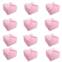 MissShorthair Gift Boxes,12 Pack Solid Color Decorative Boxes for Small Gifts, Favor Boxes for Christmas, Wedding, Birthday, Party, Holidays (Peachish Pink)