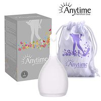 Anytime Gobal Menstrual Cup Reusable 100% Medical Grade Silicone Product Lady Menstruation Discharge Valve Women Cup Purple Large (Clear, Large)