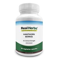 Real Herbs Hawthorn Berry Extract - Derived from 7000mg of Hawthorn Berries with 15:1 Extract Strength - Antioxidant Support, Regulates Blood Pressure, Improves Heart Health - 50 Vegetarian Capsules