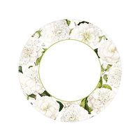 Caspari Camellia Garden Paper Salad & Dessert Plates in Ivory - Pack of 8