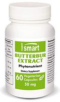 Supersmart - Butterbur Extract 50 mg - Anti Inflammatory Combats Migraine and Help with Urinary Urgencies | Non-GMO - 60 Vegetarian Capsules