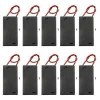 WMYCONGCONG 10 PCS 2x 1.5V AA Battery Holder Case Storage Box w/Wire Leads and ON/OFF Switch