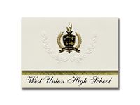 Signature Announcements West Union High School (West Union, OH) Graduation Announcements, Presidential style, Basic package of 25 with Gold & Black Metallic Foil seal