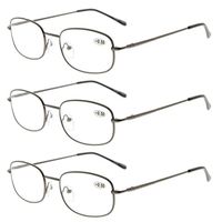 Eyekepper Metal Frame Spring Hinged Arms Reading Glasses 3 Pair Valupac Metal Readers +2.5