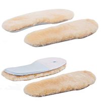 ABUSA Sheepskin Insoles Women's Premium Think Wool Fur Fleece Inserts Cozy & Fluffy 8X2