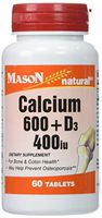Mason Vitamins Calcium 600 + D3 400 Capsules, 60 Count