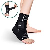 Compression Ankle Braces for Men&Women, Adjustable Ankle Support Sleeve Socks for Plantar Fasciitis, Achilles Tendon, Minor Sprains and Foot Pain Relief (Striped Single)