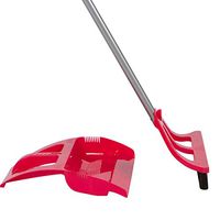 WISPsystem Best 90 Degree Angle One-Handed Broom with Dustpan and Telescoping Handle w/Bristle Seal Technology (Red)