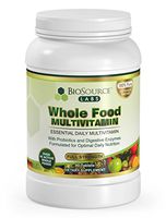 BioSource Labs Whole Food Daily Multivitamin for Men and Women – All Natural Essential Vitamins and Minerals with Probiotics, Digestive Enzymes & B-Complex – Non-GMO, Gluten-Free, Vegan (90 Tablets)