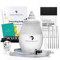 World's 1st Clear Dual Mode Enema Bulb + Bag Kit. Non-Toxic BPA & Phthalates Free Anal Douche for Water + Coffee Colon Cleansing, Detox & Constipation at Home. Extra Tips & Storage Bag.