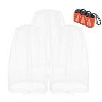 Mosquito Head Nets Gnat Repellant Head Netting for No See Ums Insects Bugs Gnats Biting Midges from Any Outdoor Activities, Works Over Most Hats Comes with Free Stock Pouches (3pcs, White)