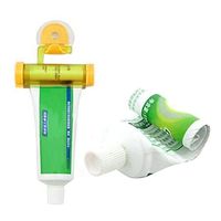 Toothpaste Dispenser, Pollyhb HOT Bathroom Home Rolling Squeezer Toothpaste Dispenser Tube Sucker Hanging Holder (Yellow)
