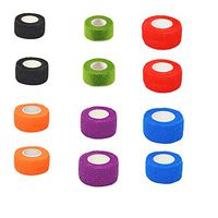 Self Adhesive Bandage Cohesive Warp Bandages Sport Medical Tape Tattoo Grip Cover Nonwovens 1"x5y 12Roll for Stretch Athletic, Ankle Sprains & Swelling, Sports，House Peta & Horse FDA Approved