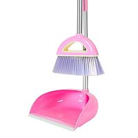 Kylin Express Durable Removable Broom and Dustpan Standing Upright Grips Sweep Set with Long Handle, E5
