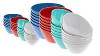 Handi-Ware Bulk Multi-Pack Melamine Blend 6" Wave Rim Round Bowls - Break-Resistant - Indoor/Outdoor Party Bowls - Large Gatherings - by Unity (48, Festive Collection)