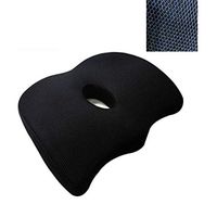 Seat Cushion, Memory Foam Chair Pad/Coccyx Pillow, Wheelchair Cushion with Orthopedic Breathable & Ergonomic Design for Sciatica, Tailbone Pain Relief,Black