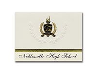 Signature Announcements Noblesville High School (Noblesville, IN) Graduation Announcements, Presidential style, Basic package of 25 with Gold & Black Metallic Foil seal