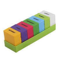 uxcell Plastic Travel 28 Compartments Portable Medication Reminder Daily Weekly Pill Box Case