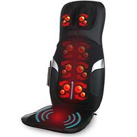 Shiatsu Massage Cushion with Heat | Customizable Multiple Zone Back Massage Chair with Deep Kneading and Vibration Plus Programmable Remote | Portable for Home or Office | Black
