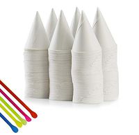 Snow Cone Cups and Spoon Straws, 400, 4 oz Snow-Cone Cups and 400 Straws