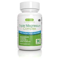 Triple Magnesium Complex, Chelated Magnesium Bisglycinate, Citrate & Taurate, Vegan, 90 Capsules