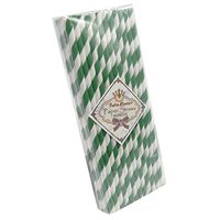 TrendBox 1 Box(50pcs) Reine Femme(TM) Strip Paper Straws for Drinking Birthday Wedding Baby Shower Party Celebration - Green