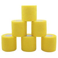 COMOmed Self Adherent Cohesive Bandage FDA Approved 2"x5 Yards First Aid Bandages Stretch Sport Athletic Wrap Vet Tape for Wrist Ankle Sprain and Swelling,Yellow(6 Rolls)