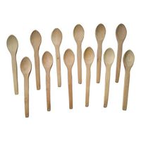 12 Pcs 9 inch Ecofriendly Handle Long Wooden Spoons Coffee Honey Tea Stirrer Tableware