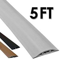 Electriduct D-2 Low Profile Rubber Duct Cord Cover Floor Cable Protector - 5 Feet - Gray (Raw Rubber Material)
