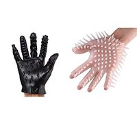 Male Female Massage Tool Soft Flirting Massage Glove Men Ribbed Teasing Gloves,2PCS