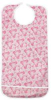 4 Pack Adult Vinyl Adult Bibs with Crumb Catcher - Premium (4 Pink Floral)