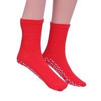 SUPVOX Pair of Foot Massage Socks Self-Heating Far Infrared Socks Foot Therapy Socks (Red)