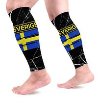 Sverige Sweden Swedish Flag1 Calf Compression Sleeves for Men & Women Best Footless Compression Socks for Running Nurses 1 Pair
