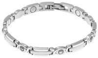 Sabona Lady Executive Silver Gem Magnetic Bracelet, Size Large