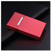 Women Fashion Ultra Thin Aluminum Cigarette Case100mm Cigarette Box Mini Cigarette Holder,Red