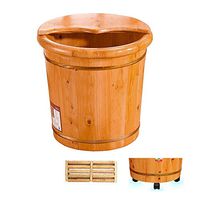 Foot Tub, Cedar Foot Spa Tub，40CM High Thick Round Barrel,Health Pedicure Barrel,with lid, Massager