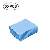 Tong Yue 50 Pack Jewelry Cleaning Cloth Polishing Cloth for Sterling Silver Gold Platinum,Blue