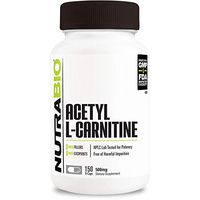 NutraBio Acetyl L-Carnitine (ALCAR) Supplement - 150 Capsules, 500 mg
