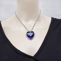 Sapphire Heart Of Ocean Pendant Necklace Titanic Necklace Valentines Gift